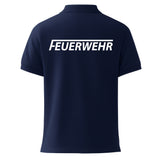 Poloshirt Feuerwehr mit Brust- und Rückenaufdruck marineblau Baumwolle