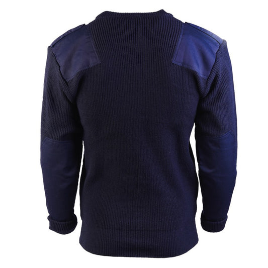Feuerwehr Pullover dunkelblau mit Schulterklappen Bundeswehr Outdoor
