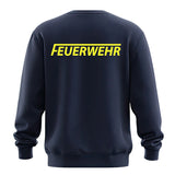 Sweatshirt Feuerwehr mit Brust- und Rückenaufdruck marineblau