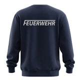 Sweatshirt Feuerwehr mit Brust- und Rückenaufdruck marineblau
