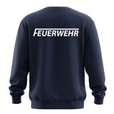 Sweatshirt Feuerwehr mit Brust- und Rückenaufdruck marineblau