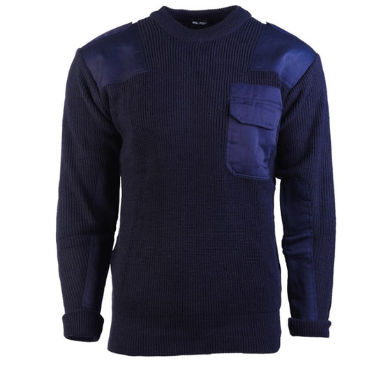 Feuerwehr Pullover dunkelblau mit Schulterklappen Bundeswehr Outdoor