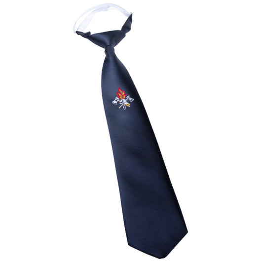 Krawatte, Regattes Feuerwehr mit Emblem blau mit Gummizug standard und extra lang