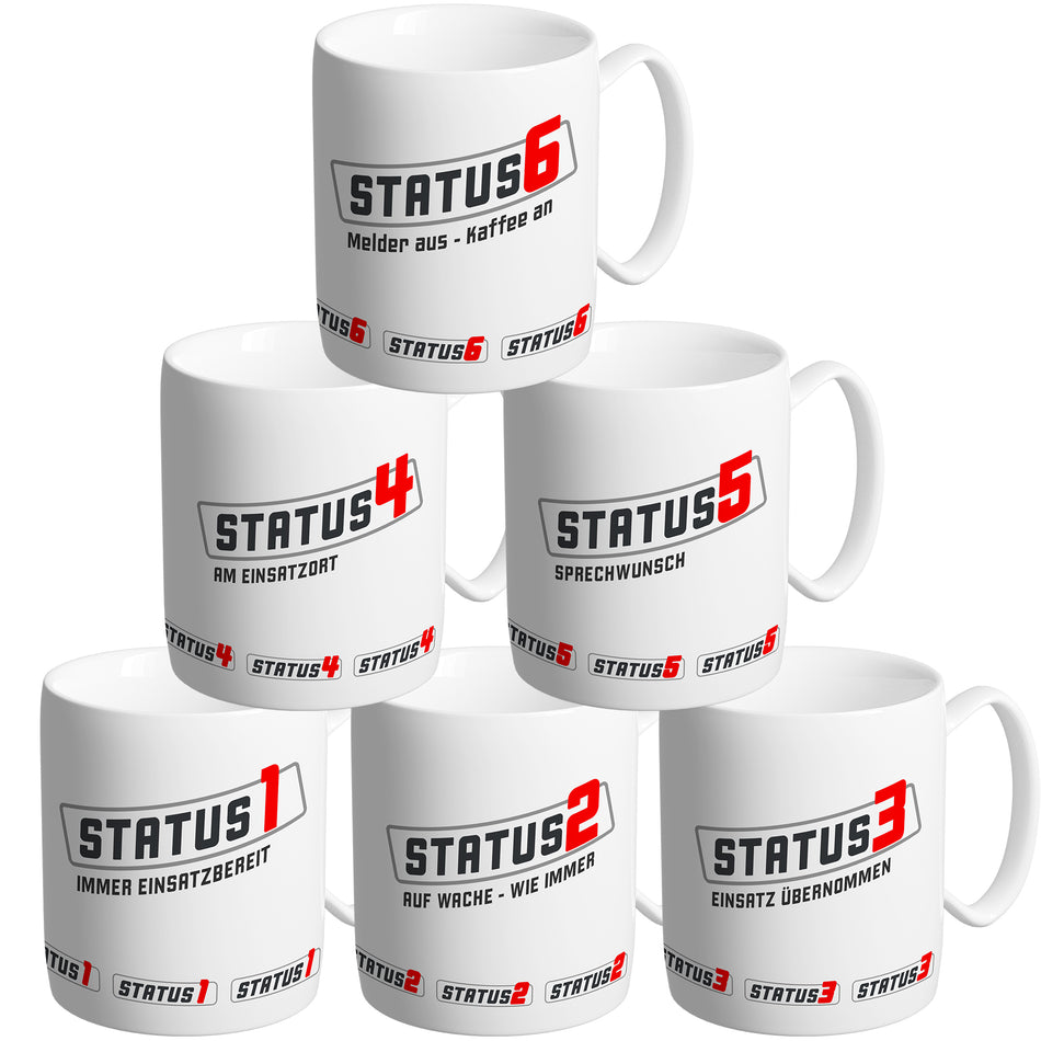 Feuerwehr Status Funkspruch Tasse Kaffeebecher