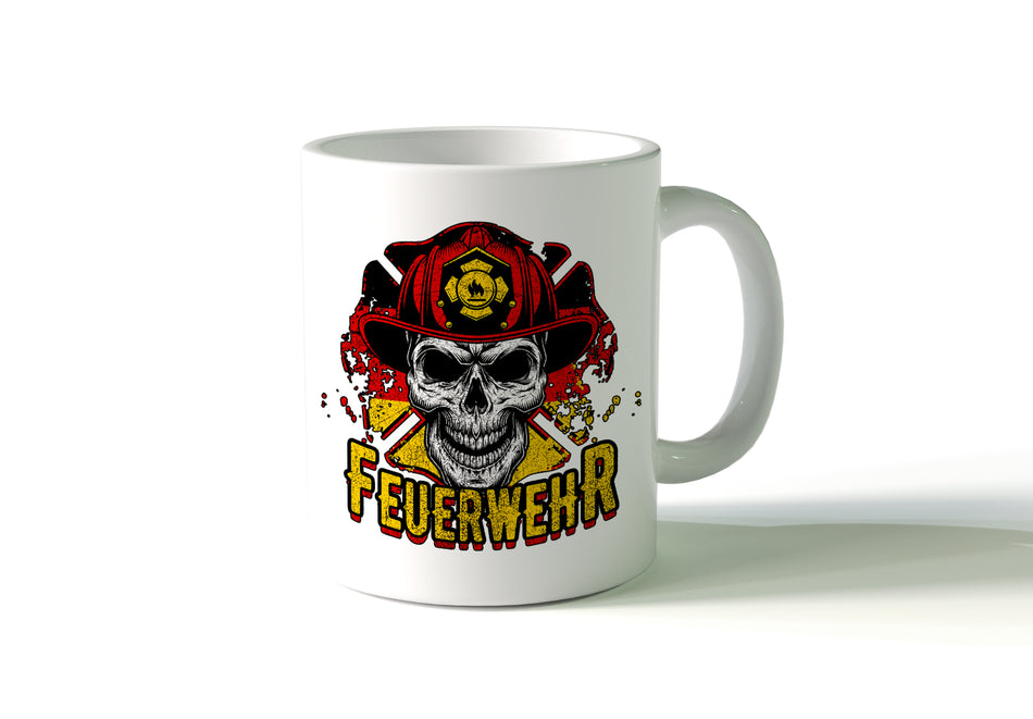 Feuerwehr Tasse Totenkopf Deutschland Kaffeebecher